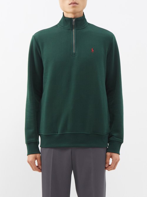 Polo Ralph Lauren - Quarter-zip Cotton-blend Sweatshirt - Mens - Green