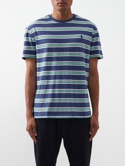 Polo Ralph Lauren Logo-embroidered Striped Cotton-jersey T-shirt