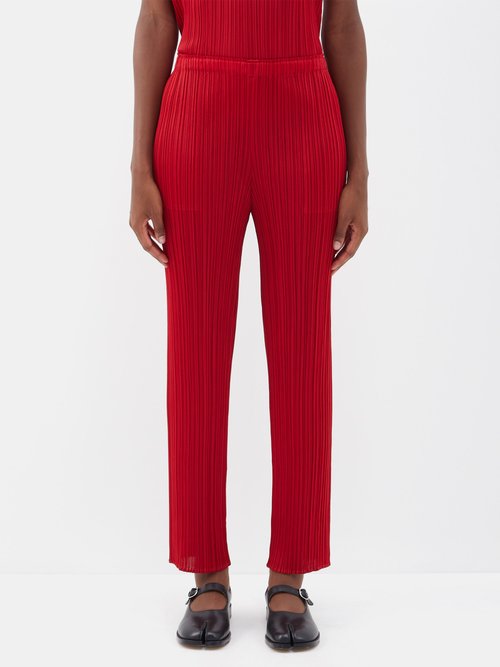 Pleats Please Issey Miyake Technical-pleated Straight-leg Trousers