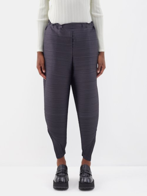 Pleats Please Issey Miyake Technical-pleated Tapered-leg Trousers