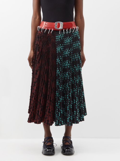Chopova Lowena - Belted Fil Coupé Midi Skirt - Womens - Multi