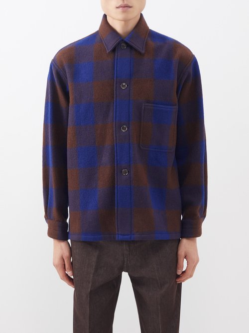 Lemaire Patch-pocket Check Wool Overshirt