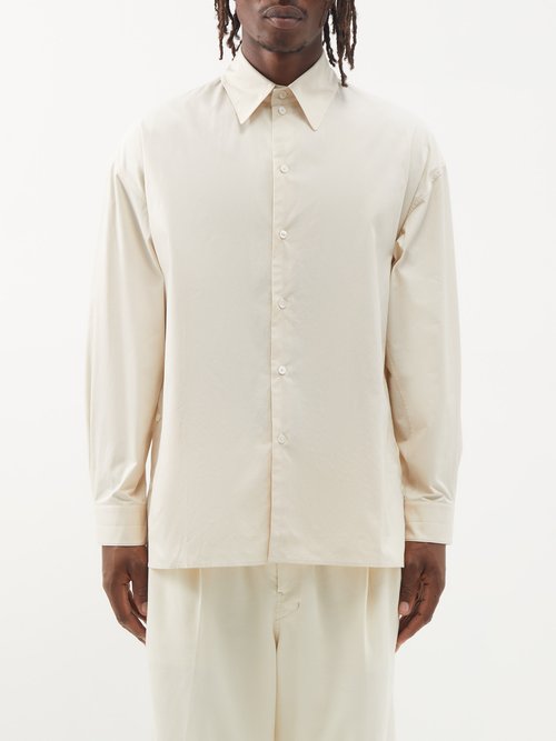 Lemaire - Dropped-shoulder Cotton-poplin Shirt - Mens - Cream