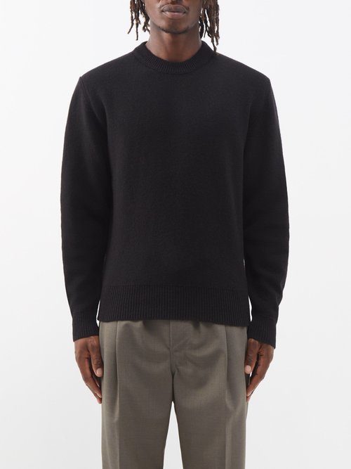 Lemaire - Crew-neck Shetland-wool Sweater - Mens - Black