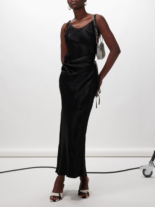 Acne Studios – Dayla Bow-tie Satin Dress Black