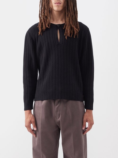 3Man Split-neck Merino-wool Sweater