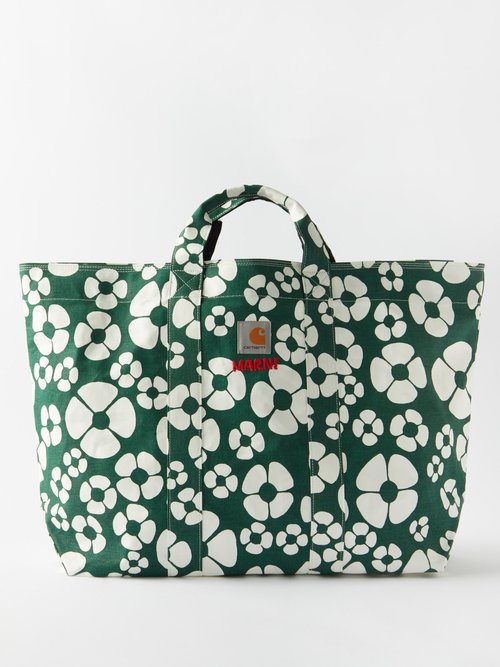 Marni x Carhartt X Carhartt Wip Floral-print Canvas Tote Bag