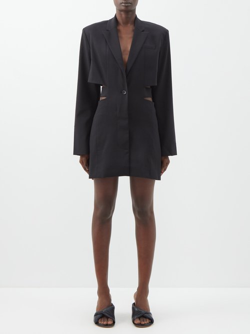 Jacquemus - Bari Side-cutout Wool-blend Blazer Dress Black