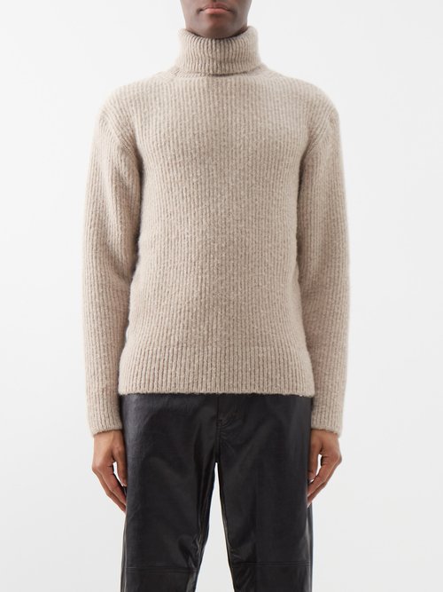 Our Legacy - Submarine Roll-neck Wool-blend Sweater - Mens - Light Beige