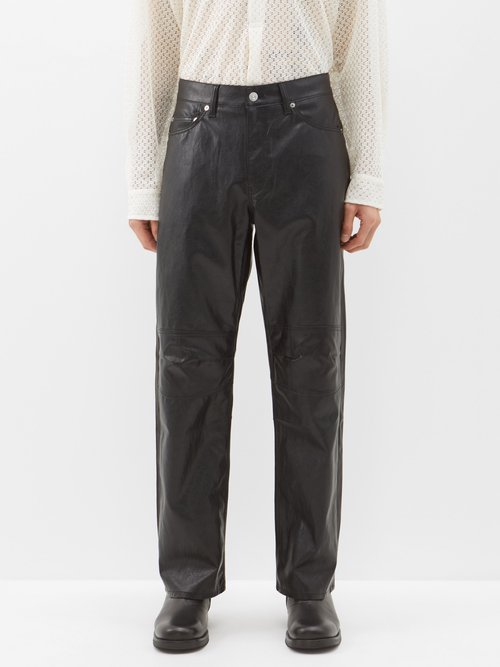 Our Legacy Formal Moto Crinkled Faux-leather Trousers | Smart Closet