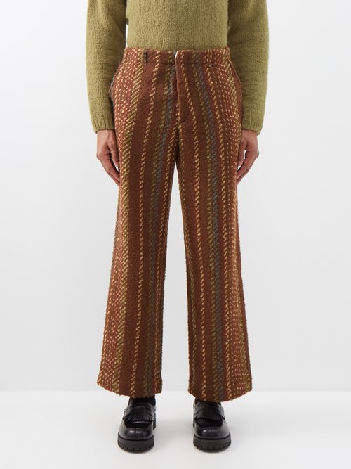Our Legacy - Borrowed Bouclé Wool-blend Trousers - Mens - Brown Multi