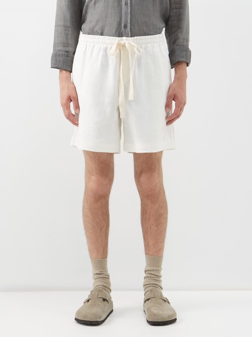 commas - lounge linen-calico shorts mens white