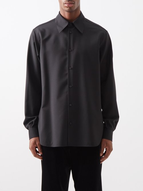 The Row - Kroner Wool-blend Oversized Shirt - Mens - Black