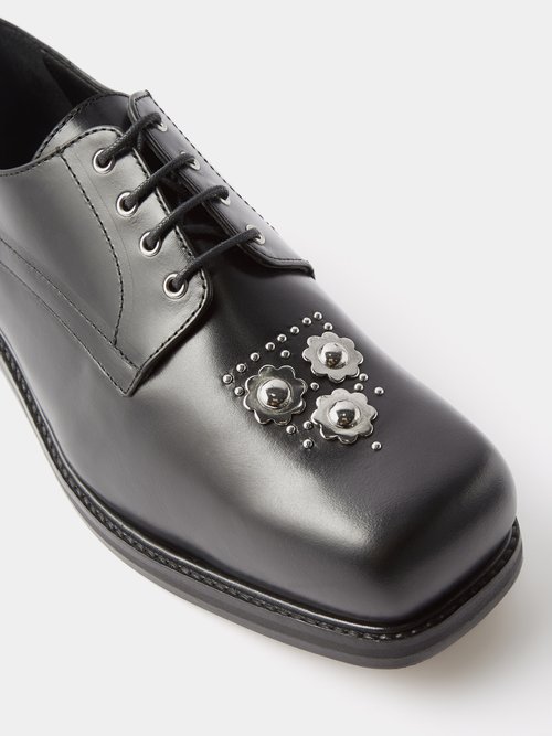 Stefan Cooke Martlett Stud-embellished Leather Derby Shoes | Smart