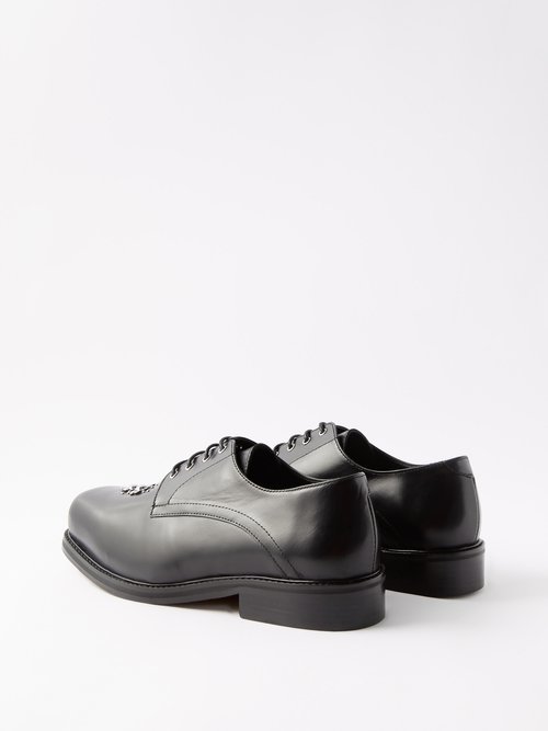 Stefan Cooke Martlett Stud-embellished Leather Derby Shoes | Smart 
