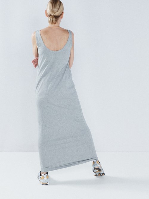 Raey - Relaxed-fit Organic-cotton Jersey Tank Dress - Womens - Grey Marl