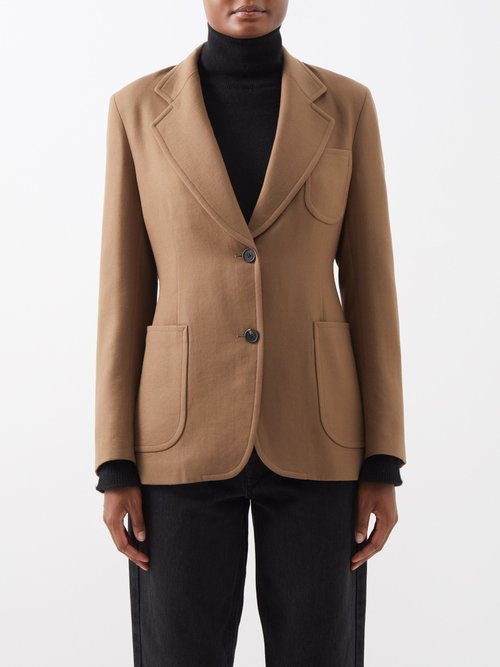 The Row - Milto Wool-blend Hopsack Suit Blazer - Womens - Khaki