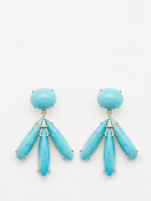 Irene Neuwirth Kingman Turquoise & 18kt Gold Earrings