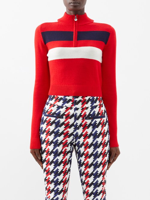 Perfect Moment - Mania Cropped Merino Sweater - Womens - Red