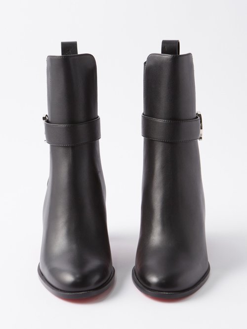 Christian Louboutin Men's Roadyrocks Patent Leather Chelsea Boots, Black/Sv, Men's, 11D, Boots Chelsea Boots