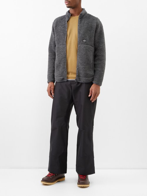 Wool-blend Fleece Jacket In Gray