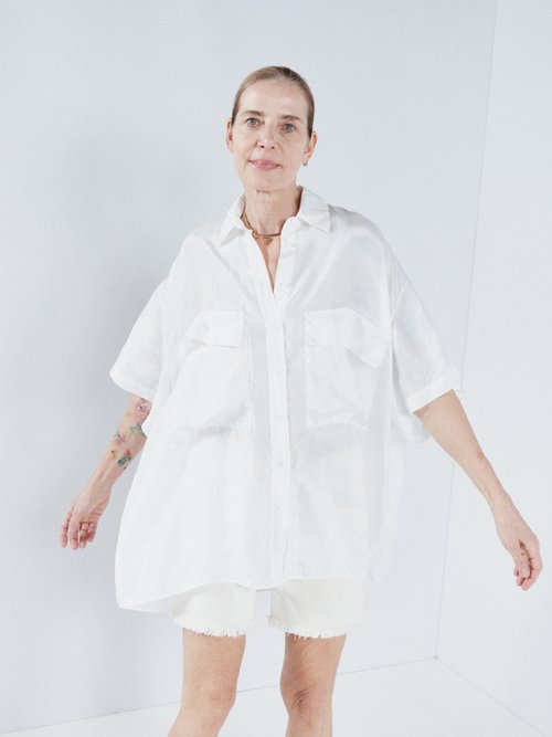 Raey - Parachute Silk Shirt - Womens - Ivory