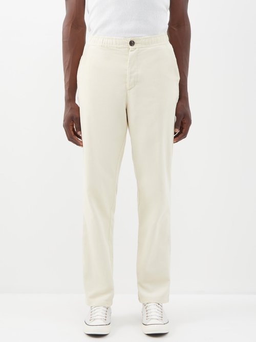 oliver spencer - drawstring-waist corduroy trousers mens cream