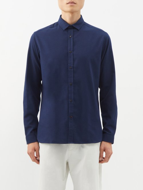 Oliver Spencer - Clerkenwell Cotton Shirt - Mens - Navy