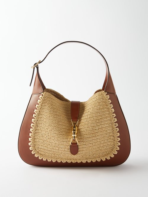Gucci Jackie 1961 Leather And Crochet Shoulder Bag