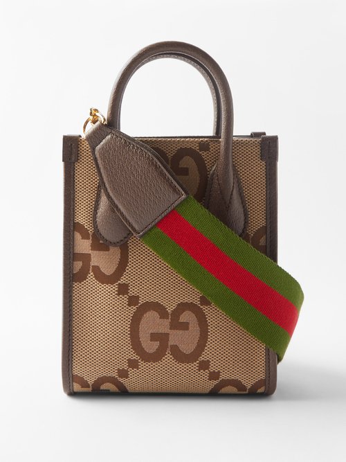 Gucci Jumbo Gg Mini Canvas And Leather Tote Bag