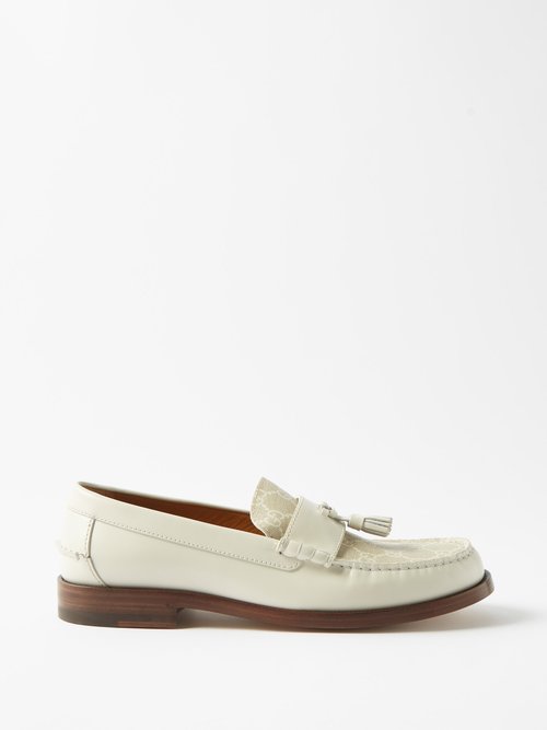 Leather And Gg-canvas Loafers