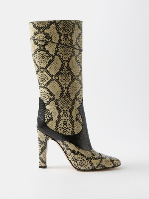 Priscilla Suede Knee High Boots in Brown - Gucci