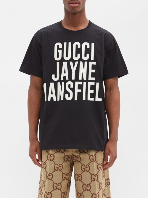 Gucci - Gucci Jayne Mansfield-print Cotton T-shirt - Mens - Black White