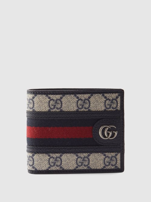 GG-monogram Web-stripe Leather-trim Wallet