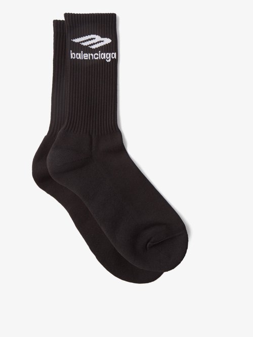 Logo-jacquard Cotton-blend Socks