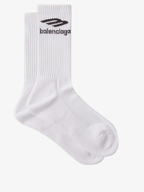 Logo-jacquard Cotton-blend Socks