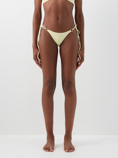 sara cristina - triangle tie-side bikini briefs womens pale yellow
