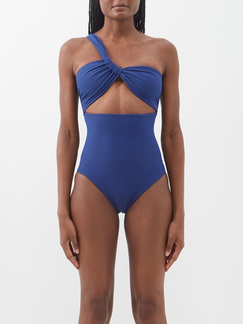 sara cristina - narcissus one-shoulder cutout swimsuit womens navy