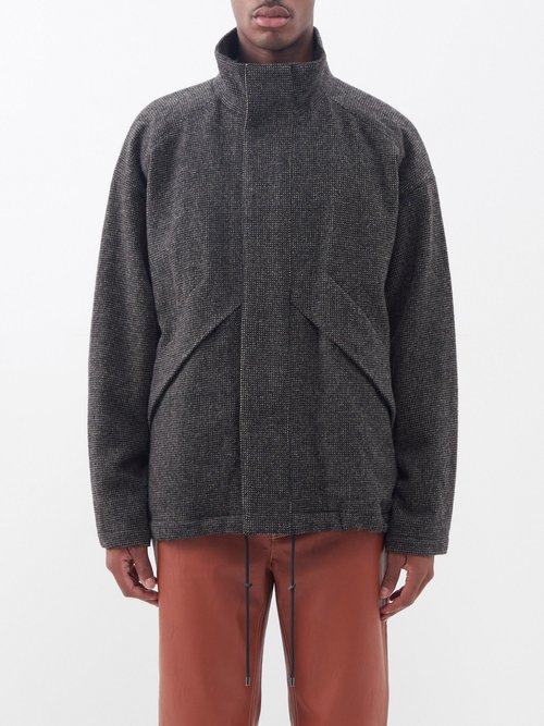 Auralee High-neck Wool-tweed Jacket