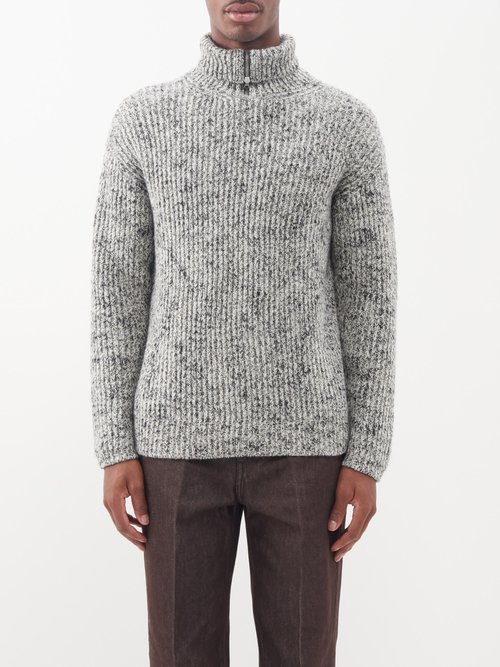 Auralee Wool-blend Zip Roll-neck Sweater