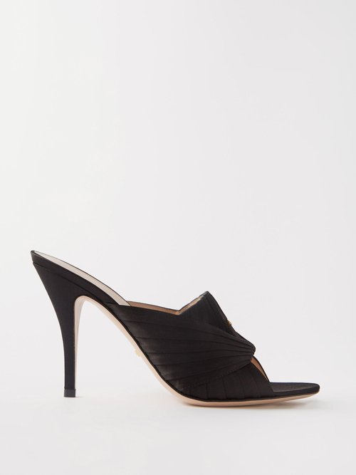 Gucci Pleated-satin Heeled Mules