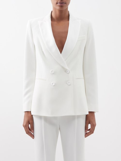 Max Mara - Double-breasted Cady Suit Jacket White