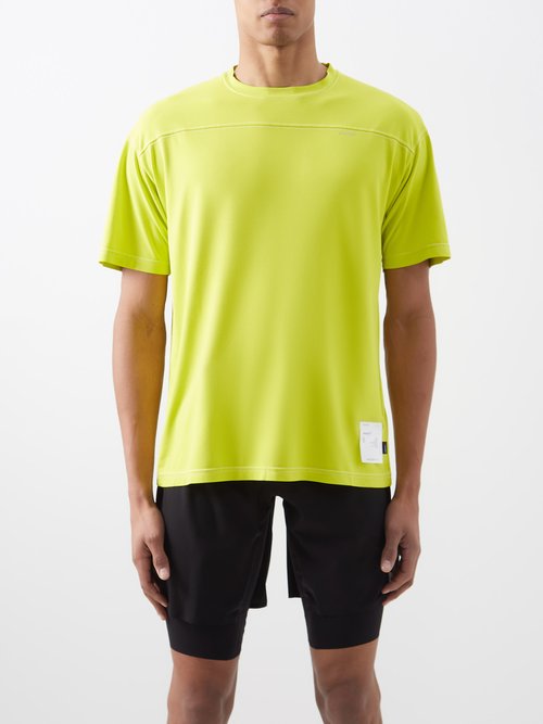 Satisfy - Astralite Technical-jersey T-shirt - Mens - Lime