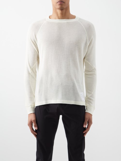 Satisfy - Cloudmerino Waffle-knit Long-sleeved T-shirt - Mens - Ivory