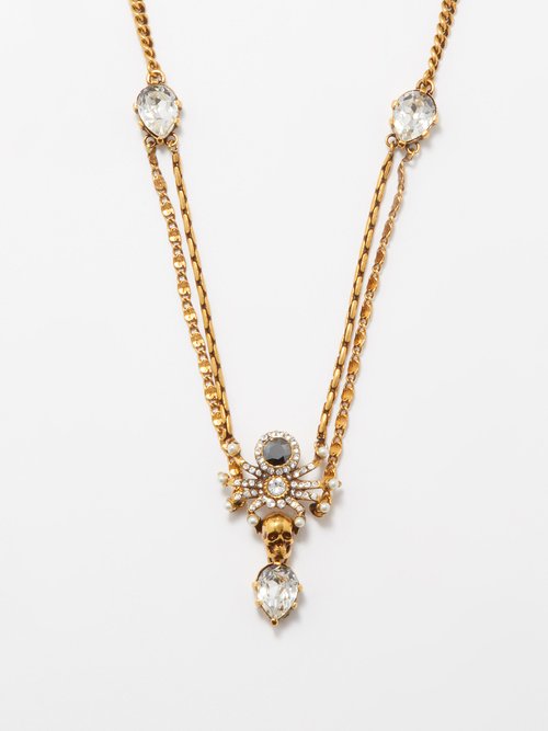 Alexander McQueen Spider And Skull Crystal-embellished Necklace