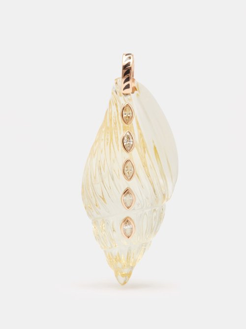 Dezso Vexillum Diamond, Lemon Quartz & 18kt Gold Pendant