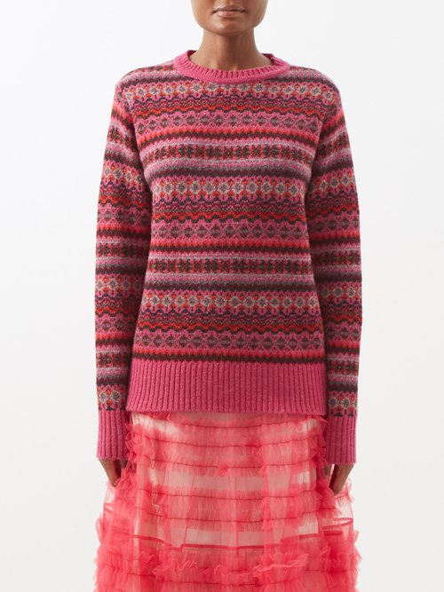 Molly Goddard - Harry Fair Isle-knit Wool Sweater Pink Multi
