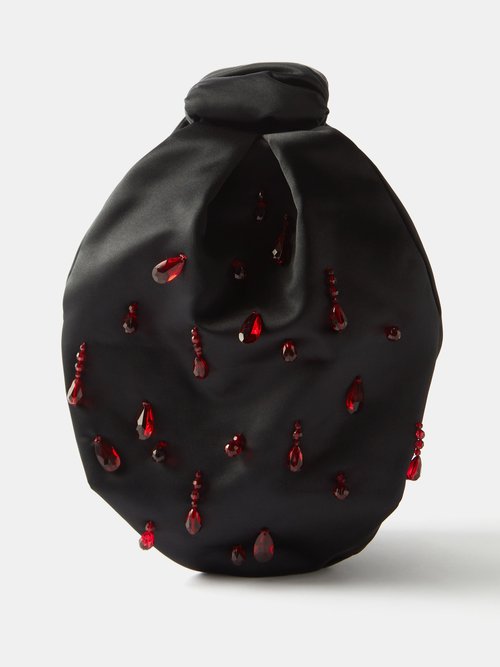 Simone Rocha Bow Crystal-embellished Satin Bag