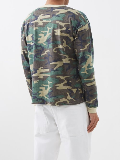 ERL: Green Camouflage Long Sleeve T-Shirt