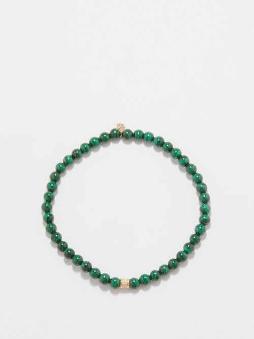 Sydney Evan Diamond, Malachite And 14kt Gold Bracelet